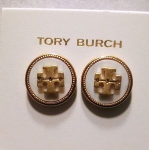Tory Burch Semi-Precious Mother Of Pearl Earrings